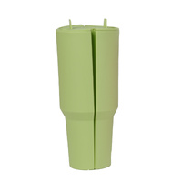 Green 40oz Silicone Dual-Chamber Cup Separator – Food-Grade Drink Divider, Cold Drink Mug with Separate Compartments, BPA-Free Silicone Liner for Beve