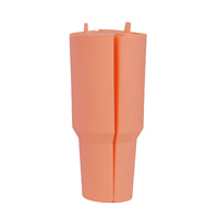 Orange 40oz Silicone Dual-Chamber Cup Separator - Food-Grade Drink Divider, Cold Drink Mug with Separate Compartments, BPA-Free Silicone Liner for Bev