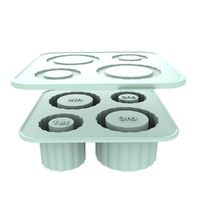 2 Pcs Green Silicone Ice Cube Tray with Lid – Easy Release, Food-Grade Platinum Silicone Ice Mold, 30oz/40oz Compatible, Durable and Reusable