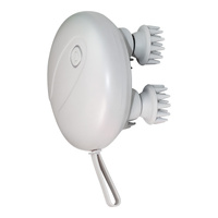 White Mini Electric Head Massager - Portable 3D Massage Device, Waterproof, Multifunctional Relaxation &amp; Pet Care, Rechargeable, 6 Techniques &amp; 3 Mode