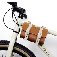 Brown Vintage Bicycle Handlebar Bag – Universal Front &amp; Rear Bike Accessory for Commuting and Cycling