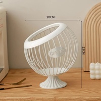 White Elegant Metal Coffee Capsule Storage Basket - Multifunctional Fruit and Snack Holder for Modern Home Decor