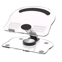 Black Acrylic Foldable Tablet and Phone Stand - 360° Rotation, Anti-Slip Design, Lightweight and Compact