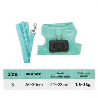 Size S Green Pet Cooling Harness  LED Lights &amp; Leash – Summer Relief for Small Dogs and Cats