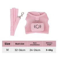 Size M Pink Pet Cooling Harness  LED Lights &amp; Leash - Summer Relief for Small Dogs and Cats