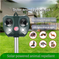 SJZ668A Solar-Powered Ultrasonic Animal Repellent with Motion Sensor &amp; LED Flashing Lights