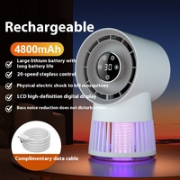 Portable Rechargeable Mosquito Killer Lamp with Adjustable Fan - 4800mAh Battery