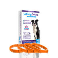 Orange Calming Collars for Dogs - Natural Stress Relief, Adjustable, 4 Pack