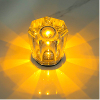 Crystal LED Table Lamp with Starburst Effect, Rechargeable and Portable Design,Type A 90mm (H) × 82mm (W)