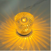Crystal LED Table Lamp with Starburst Effect, Rechargeable and Portable Design,Type C 90mm (H) *88mm (W)