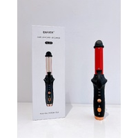 Red Mini Cordless Hair Curler with Adjustable Heat Settings and USB Charging