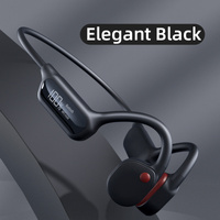 Black Waterproof Bone Conduction Bluetooth Headset - 32GB Memory, Lightweight &amp; Durable for Sports