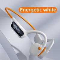 White Waterproof Bone Conduction Bluetooth Headset - 32GB Memory, Lightweight &amp; Durable for Sports