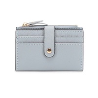 3 PCS Wallets Blue Women&#39;s Small Zipper Snap Card Wallet, Ladies PU Leather Credit Card Holder with Coin Pocke