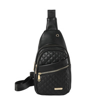 Black Women&#39;s Quilted Sling Bag - Stylish Crossbody Shoulder Backpack