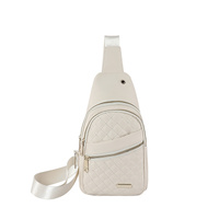 White Women&#39;s Quilted Sling Bag - Stylish Crossbody Shoulder Backpack