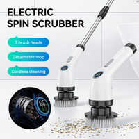 Electric Spin Scrubber with 7 Brush Heads - Cordless &amp; Detachable Cleaning Tool