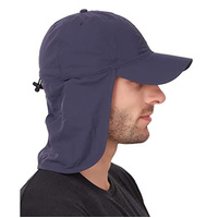 Nevy Blue UV Protection Outdoor Sun Hat with Neck Flap - Lightweight and Breathable