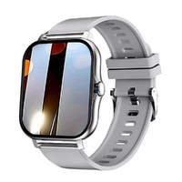 Single Silicone Strap Silver Smart Fitness Watch with Large Display - 24 Sport Modes, Heart Rate Monitor &amp; More