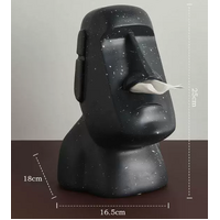 Black Creative Moai Tissue Holder - Fun and Unique Decorative Dispenser