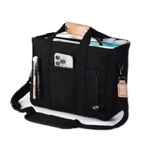 Black Large Capacity Multi-Compartment Tote Bag - Stylish and Versatile for Women, Ideal for Organizing Essentials or as a Mommy Bag(Photography props