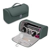 Green Portable PU Storage Bag for Hair Curlers, Hair Dryers, and Styling Tools(Hair dryers, etc. are shooting props and are not included in the produc