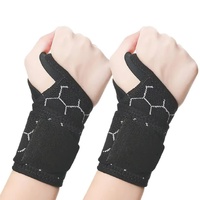 2 Pairs Black Breathable Sports Wrist Support Wrap - Fitness Gym Wristband for Badminton &amp; Injury Prevention