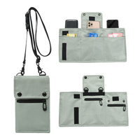 Grey Water-Resistant Nylon Crossbody Phone Bag – Compact Travel Wallet &amp; Card Holder for Men and Women(Mobile phones and cards are shooting props, not