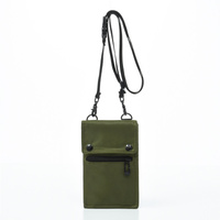 Green Water-Resistant Nylon Crossbody Phone Bag - Compact Travel Wallet &amp; Card Holder for Men and Women(Mobile phones and cards are shooting props, no