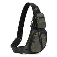Black And Green Men&#39;s Vintage Chest Bag - Multi-functional Waterproof Crossbody Sling Bag for Outdoor Sports