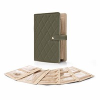 1 Piece Dark Green Luxury Leather Loose-Leaf Jewelry Organizer - Portable Large-Capacity Storage Book for Earrings and Necklaces(Jewellery is a shooti