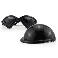 Size L Black Pet Helmet &amp; Goggles Set - Adjustable Safety Gear for Dogs, UV Protection, Durable ABS Material, Stylish Outdoor Accessory