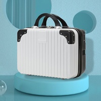 Retro 14-inch hand-made makeup box-retro white+black (no lock)