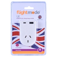 Flightmode Outbound AU/NZ to UK/HONG KONG Travel Adaptor with USB Type C &amp; A