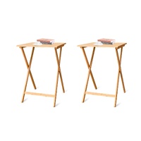 2pc Bamboo Folding Laptop Tray &amp; Snack Table