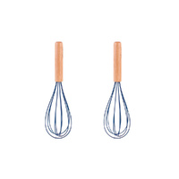 2pcs Beechwood &amp; silicone whisk navy