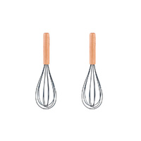 2pcs Beechwood &amp; silicone whisk charcoal