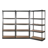 3x1.8M 5-Shelves Steel Warehouse Shelving Racking Garage Storage Rack Grey